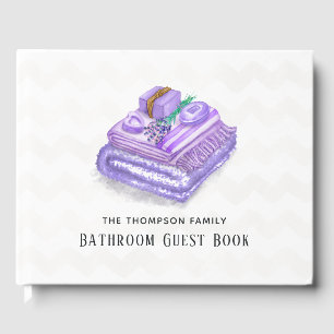 Watercolor Lavender Olive Soap Bathroom Guest Book
