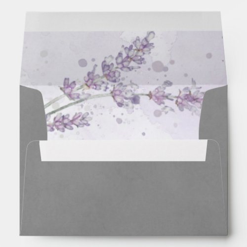 Watercolor lavender on gray for 5x7 card Envelope