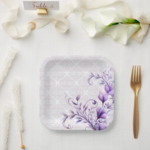 Watercolor Lavender  Paper Plates