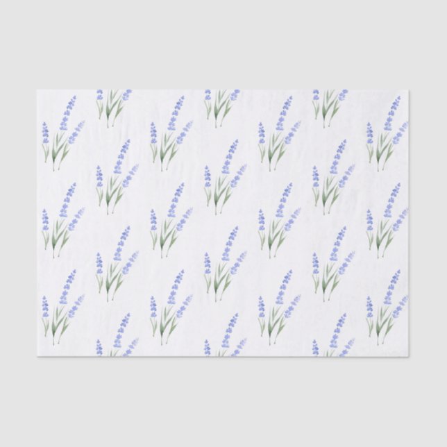 Watercolor Lavender Pattern Tissue Paper (Front)