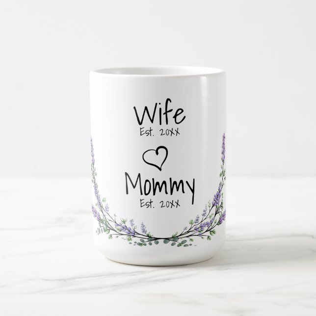 Watercolor lavender personalize Wife mommy Coffee Mug (Center)