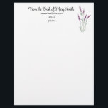 Watercolor Lavender Personalized Letterhead<br><div class="desc">Personalized Watercolor Stationary Letterhead with hand painted watercolor lavender sprigs. Perfect for an essential oil lover or distributor who wants to send a note to essential oil team members or add a note in the welcome packet. Great gift idea. Lavender sprigs were created from hand painted watercolor artwork created by...</div>