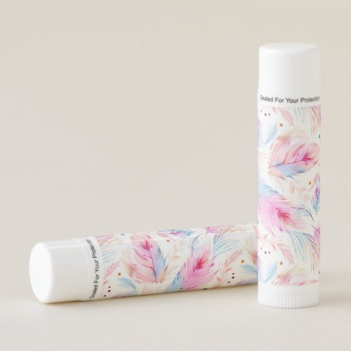 Watercolor Lavender Pink Bright Feathers Spring  Lip Balm