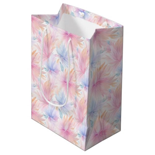 Watercolor Lavender Pink Flowers Pastel Spring Medium Gift Bag