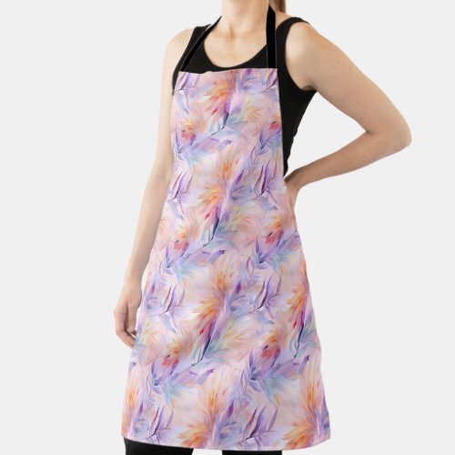 Watercolor Lavender Pink Pastel Swirly Spring Apron