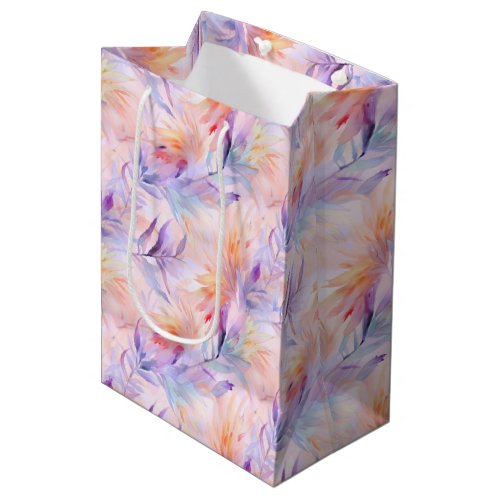 Watercolor Lavender Pink Pastel Swirly Spring Medium Gift Bag