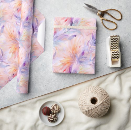 Watercolor Lavender Pink Pastel Swirly Spring Wrapping Paper
