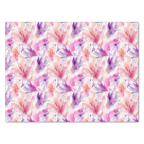 Watercolor Lavender Pink Red Pastel Floral Spring Tissue Paper