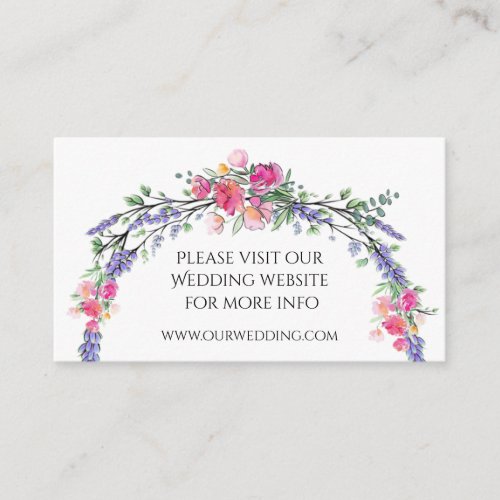 Watercolor Lavender Pink Wild Rose and Eucalyptus Enclosure Card