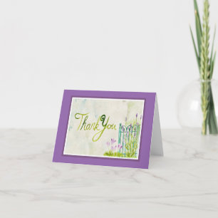 Watercolor Lavender Purple Thank You Card