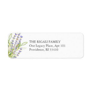 Watercolor Lavender Return Address Label