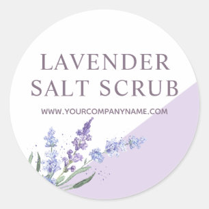 Watercolor Lavender Salt Scrub Floral Classic Round Sticker