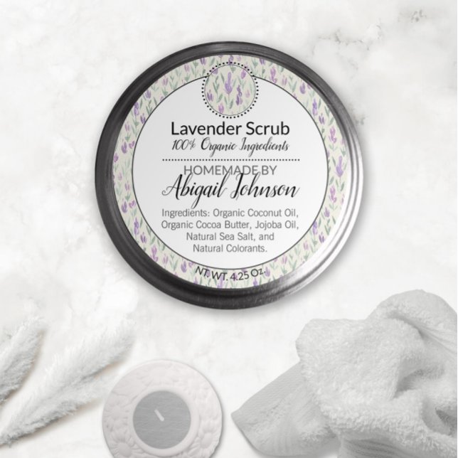 Watercolor Lavender Scrub/Body Butter Label (Creator Uploaded)