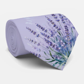 Watercolor Lavender Soft Purple Necktie
