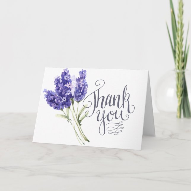Watercolor Lavender Thank You Card (Front)