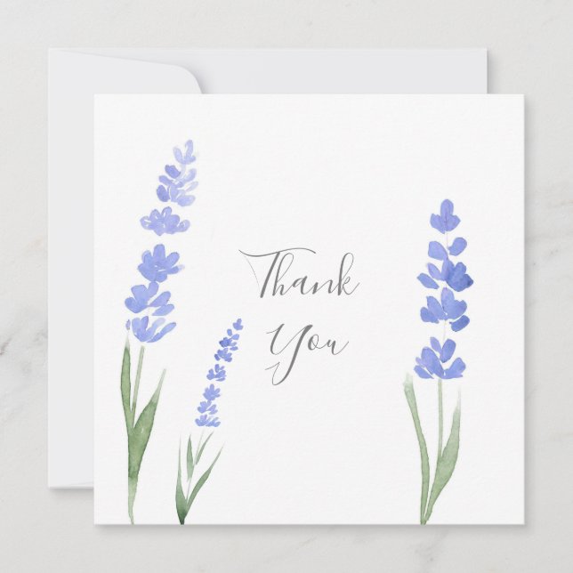 Watercolor Lavender Thank You Card (Front)