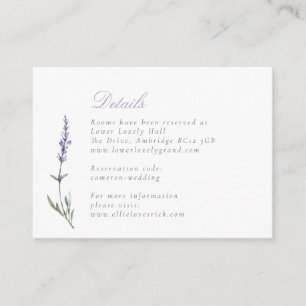 Watercolor Lavender Wedding Details Enclosure Card