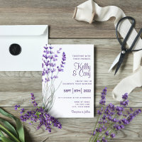 Watercolor Lavender Wedding Invitation