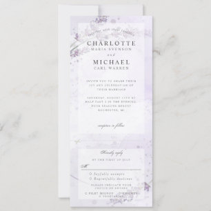 watercolor lavender wedding invite w rsvp