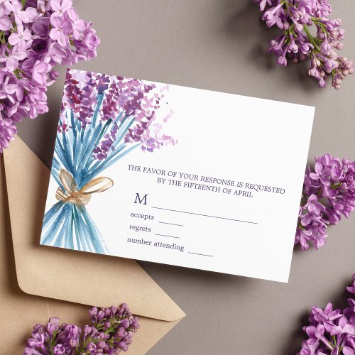 Watercolor Lavender Wedding Response Cards