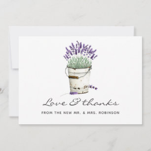 Watercolor Lavender Wedding Thank You Card