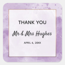 Watercolor Lavender wedding thank you