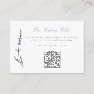 Watercolor Lavender Wedding Website QR Code Enclosure Card