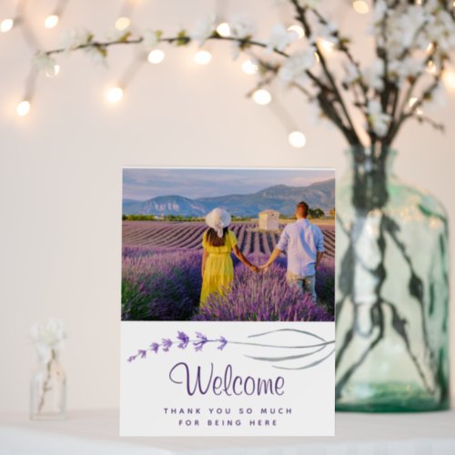 Watercolor Lavender Welcome Wedding Foam Board