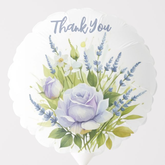 Watercolor Lavender Wildflowers Balloon (Front)