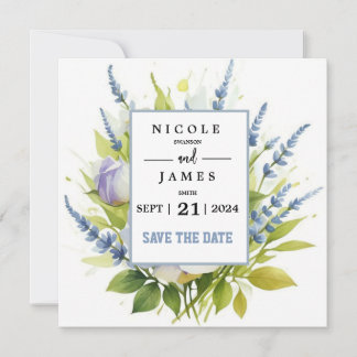Watercolor Lavender Wildflowers Save The Date