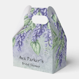 Watercolor Lavender Wisteria Bridal Shower Favor Boxes