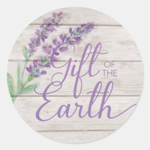 Watercolor Lavender & Wood Essential Oil Classic Round Sticker