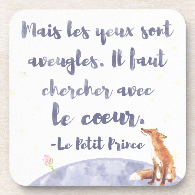 Watercolor Le Petit Prince The Little Prince Drink Coaster (Front)