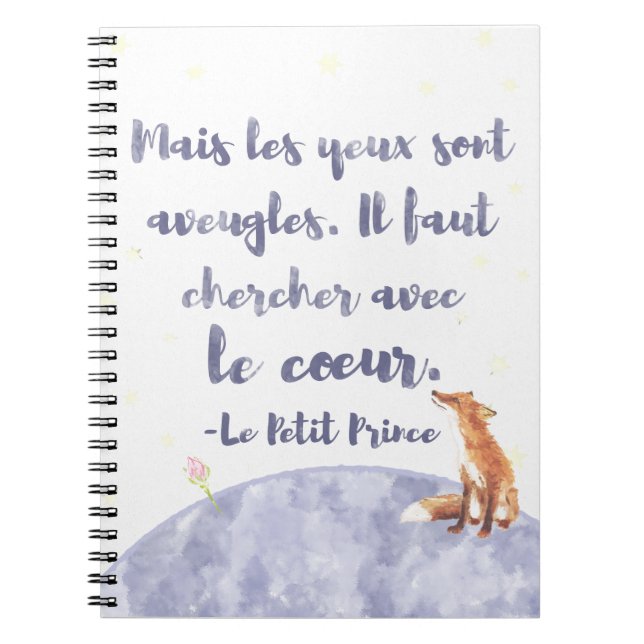 Watercolor Le Petit Prince The Little Prince Notebook (Front)