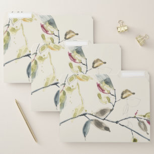 Watercolor Leaf Branch File Folder