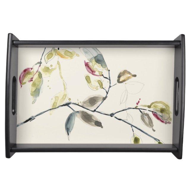 Watercolor Leaf Branch Serving Tray (Front)