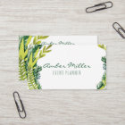 Watercolor Leaf Floral Business Card
