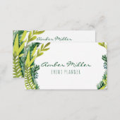 Watercolor Leaf Floral Business Card (Front/Back)