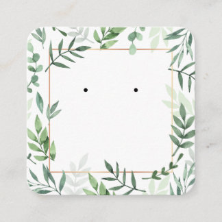 Watercolor Leaf Motif Earring Card