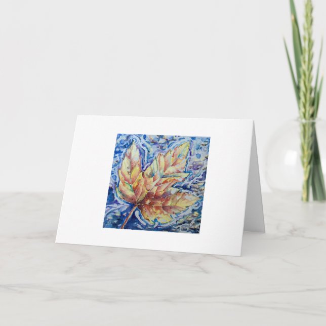 Watercolor Leaf Print Greeting Card (Front)