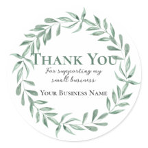 Watercolor Leafy Eucalyptus Wreath Thank You