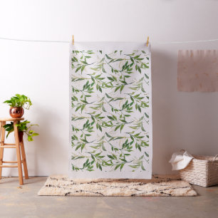 Watercolor Leafy Greenery Fabric