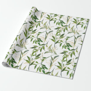 Watercolor Leafy Greenery Wrapping Paper