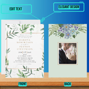 Watercolor Leaves 04a Wedding Invitation