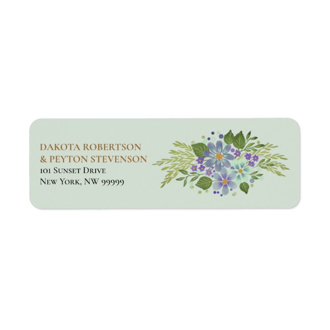 Watercolor Leaves 04g Wedding Label (Front)