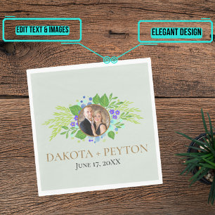 Watercolor Leaves 08e Wedding Dinner Napkin