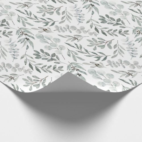 Watercolor Leaves Australian Eucalyptus Leaf Wrapping Paper