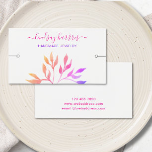 Watercolor Leaves Bracelet Jewelry Display Card