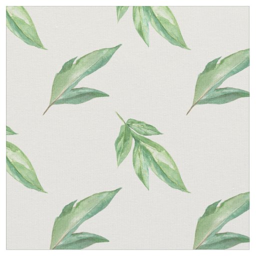 watercolor leaves fabric