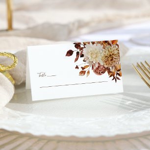 Watercolor Leaves Fall Wedding Place Card